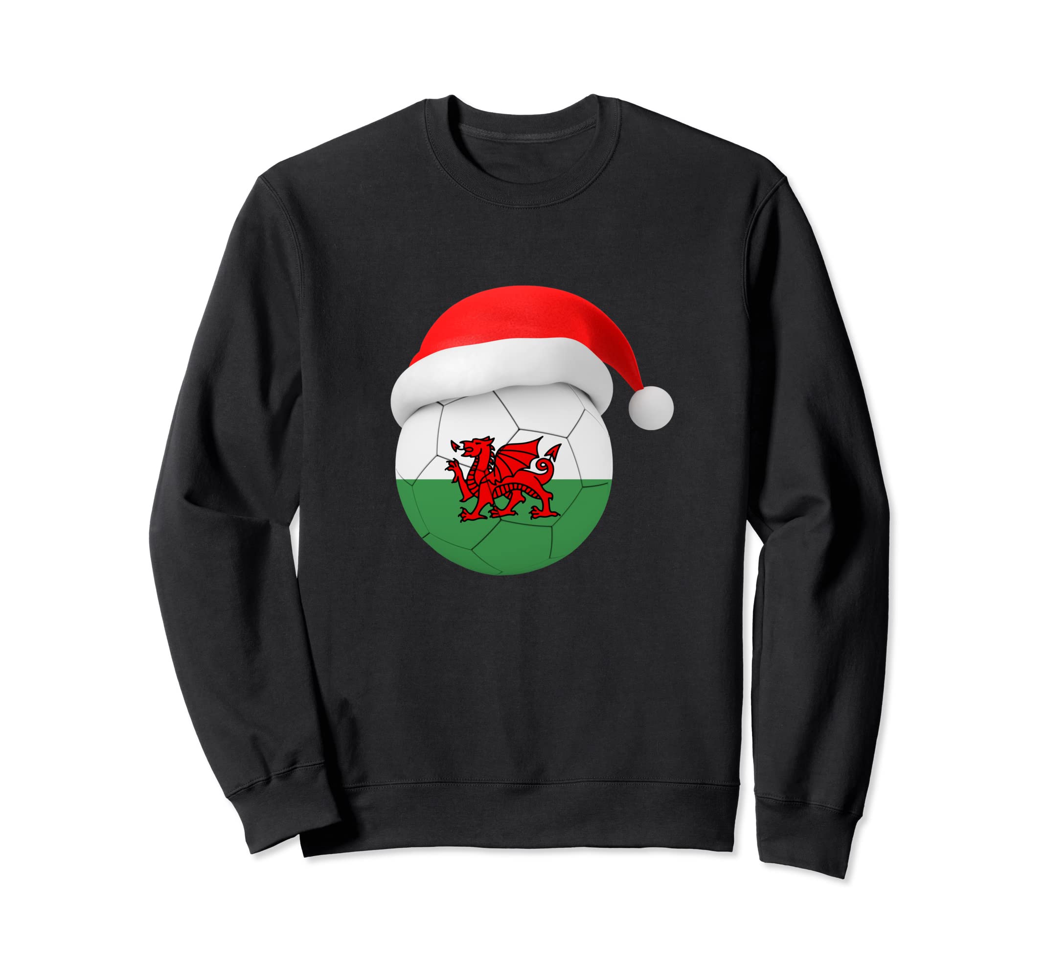 Wales Soccer Santa Hat Welsh Flag Sweatshirt - Minimalist Print Unisex - T-Shirt, Sweatshirt, Hoodie