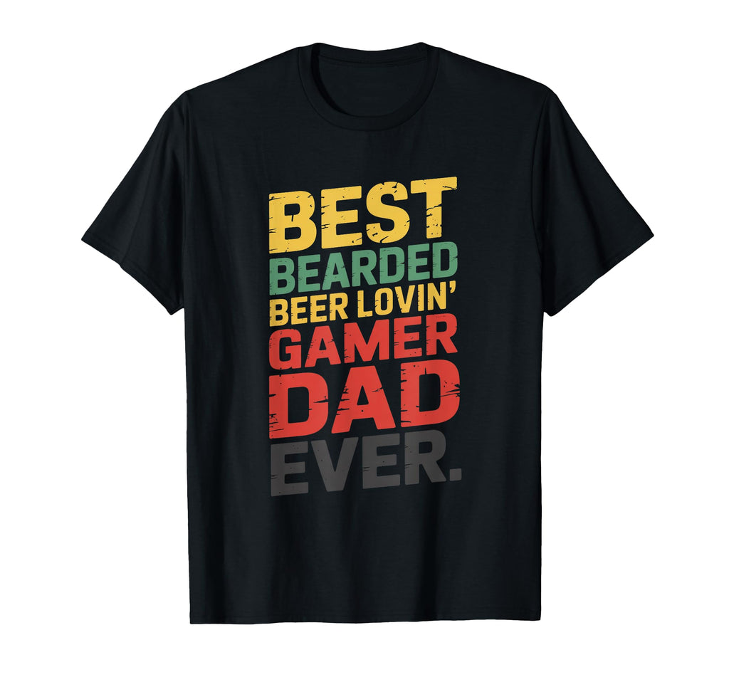 Bearded Beer Lover Gaming Dad Gamer T-Shirt - Custom Art Print Unisex - T-Shirt, Sweatshirt, Hoodie