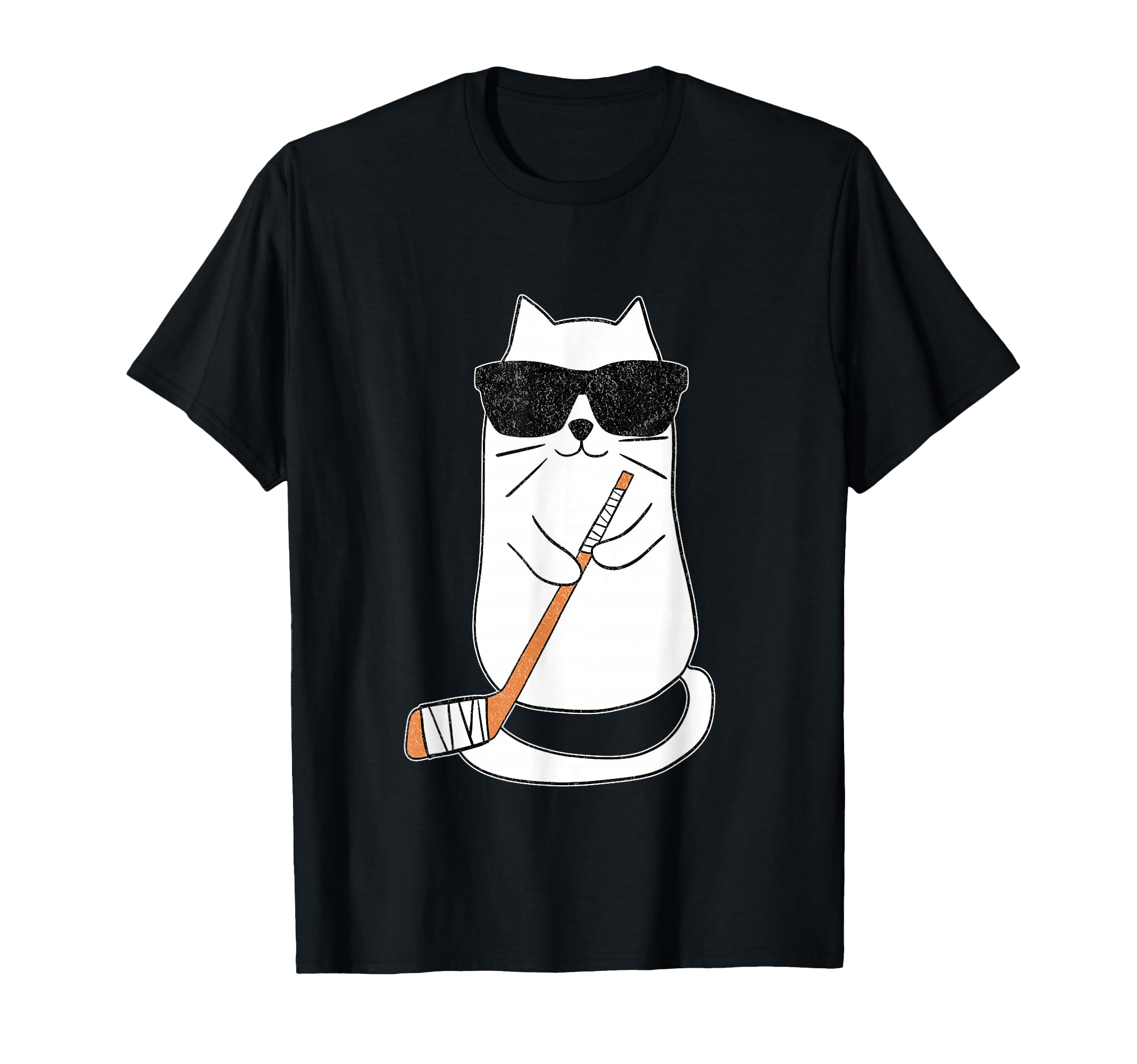 Ice Hockey Cat Hockey Player Stick T-Shirt - Unique Graphic Unisex - T-Shirt, Sweatshirt, Hoodie