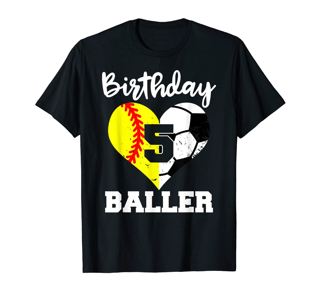 5Th Birthday Baller Funny 5 Year Old T-Shirt - Unique Graphic Men Women - T-Shirt, Sweatshirt, Hoodie