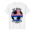 My Home My Roots El Salvador Flag Soccer T-Shirt - Graphic Print for Adults - T-Shirt, Sweatshirt, Hoodie