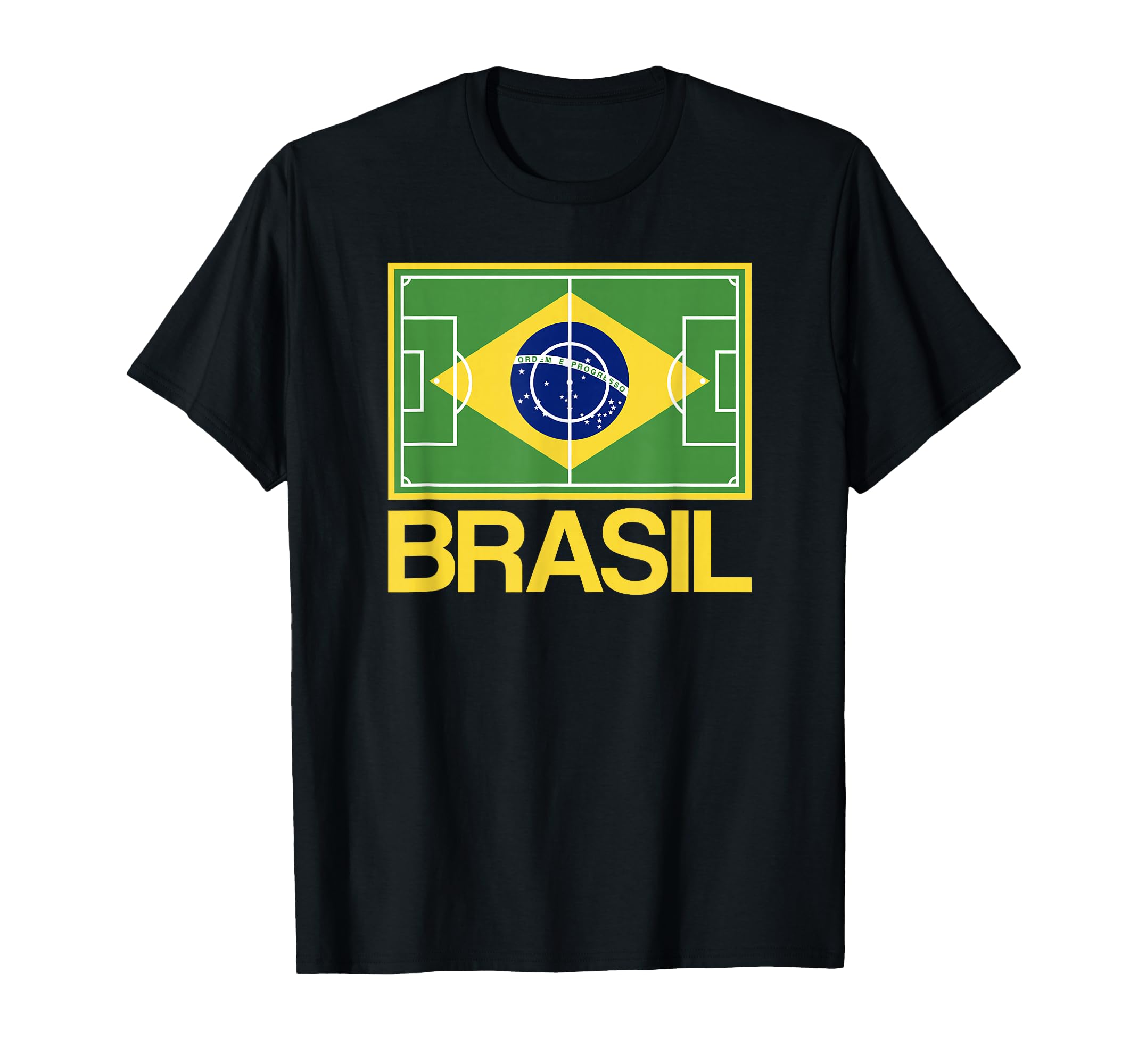 Brazil Soccer Field Flag Brasil Country T-Shirt - Trendy Graphic Men Women - T-Shirt, Sweatshirt, Hoodie