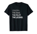 Mens Grandpa Pilot Legend Aviation Dad T-Shirt - Streetwear Style Unisex - T-Shirt, Sweatshirt, Hoodie