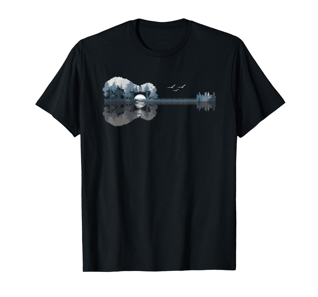 Acoustic Guitar Lake Music T-Shirt - Casual Everyday Wear Men Women - T-Shirt, Sweatshirt, Hoodie