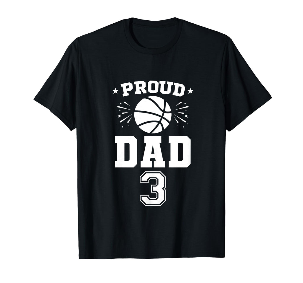 Proud Basketball Dad Number 3 T-Shirt - Minimalist Print Unisex - T-Shirt, Sweatshirt, Hoodie