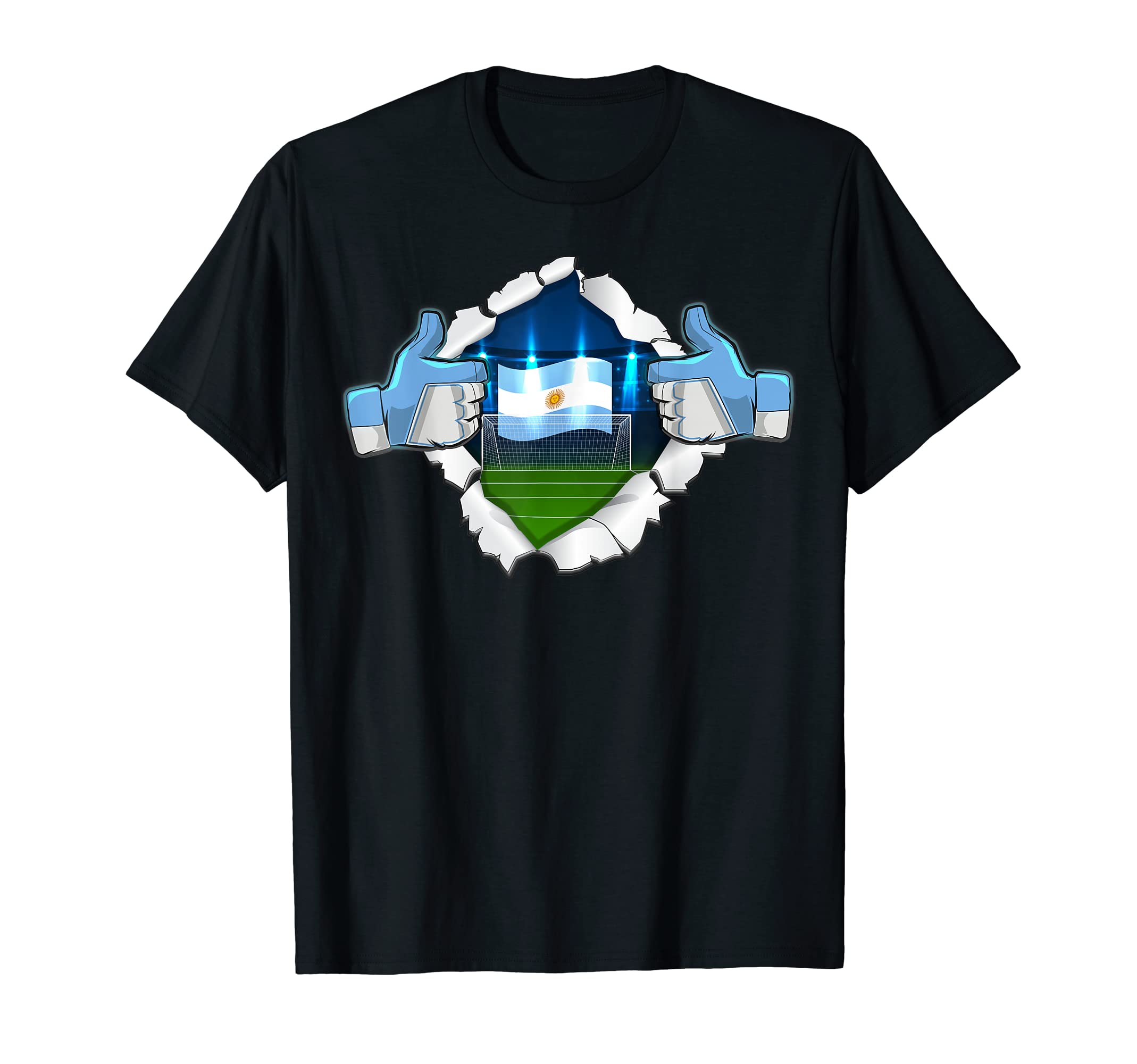 Argentinian Football Fan Soccer T-Shirt - Custom Art Print Unisex - T-Shirt, Sweatshirt, Hoodie