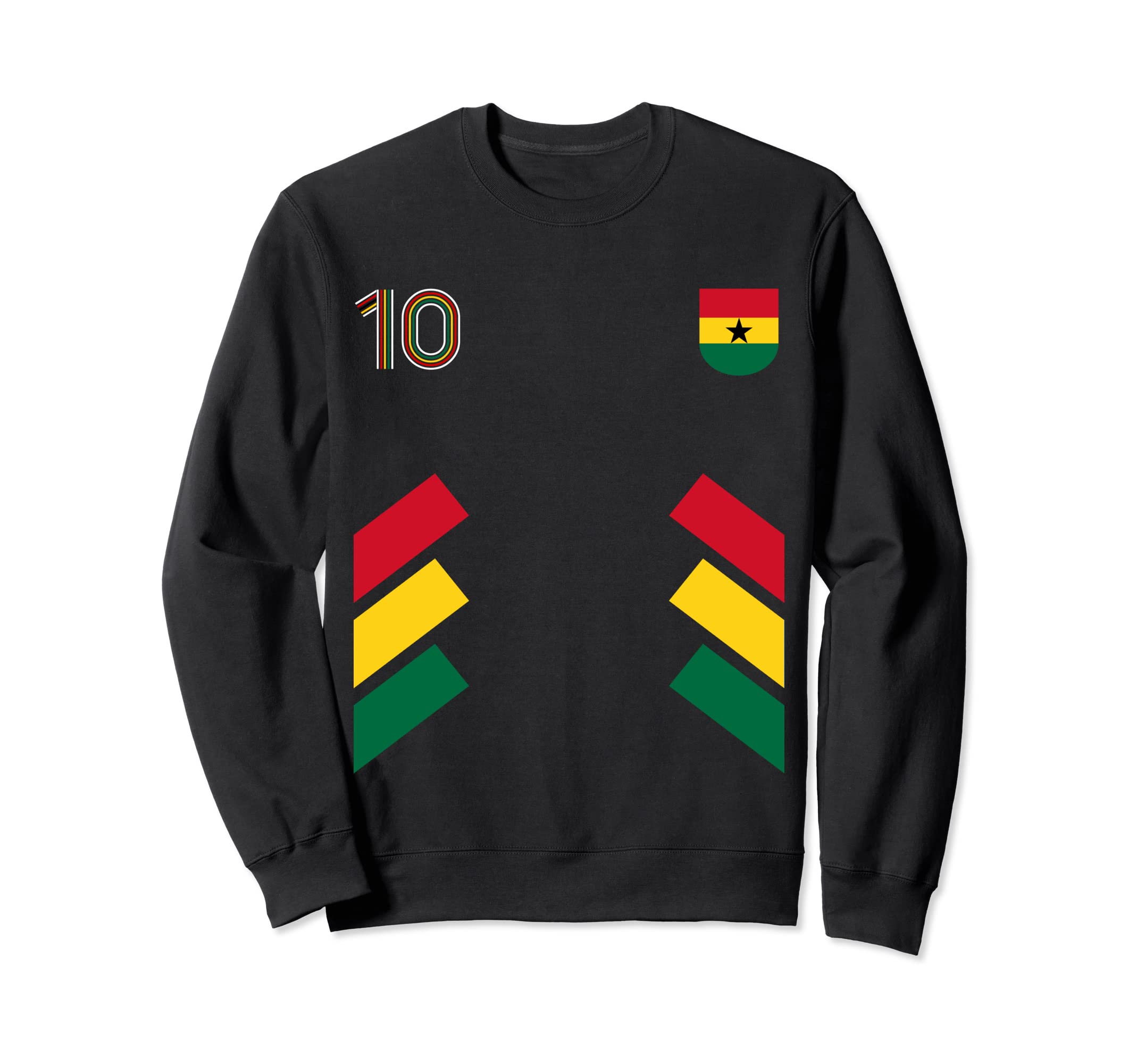 Retro10 Ghana Football Ghana Sweatshirt - Novelty Apparel for Adults - T-Shirt, Sweatshirt, Hoodie