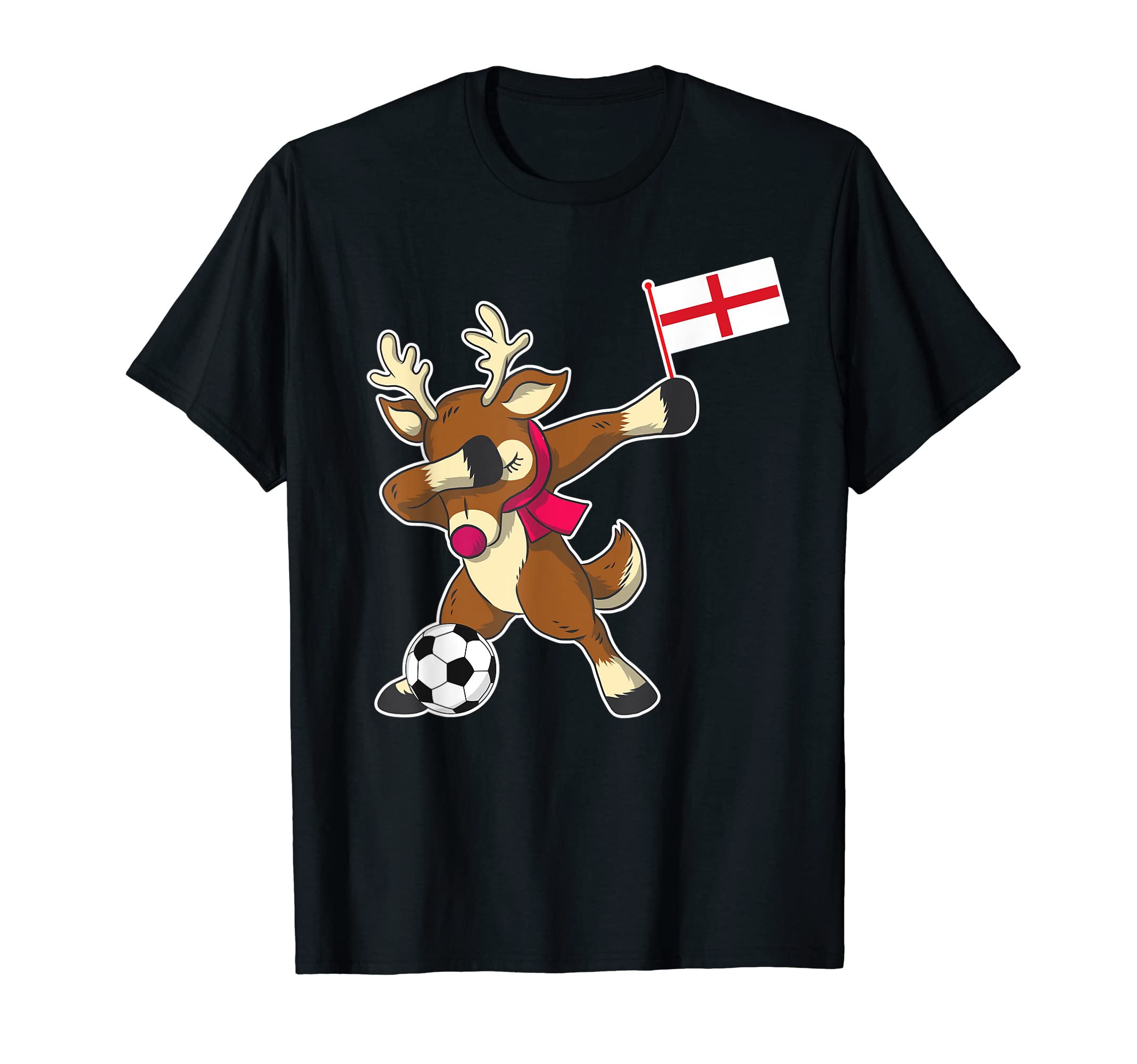 Soccer English Flag Reindeer England T-Shirt - Graphic Print Men Women - T-Shirt, Sweatshirt, Hoodie