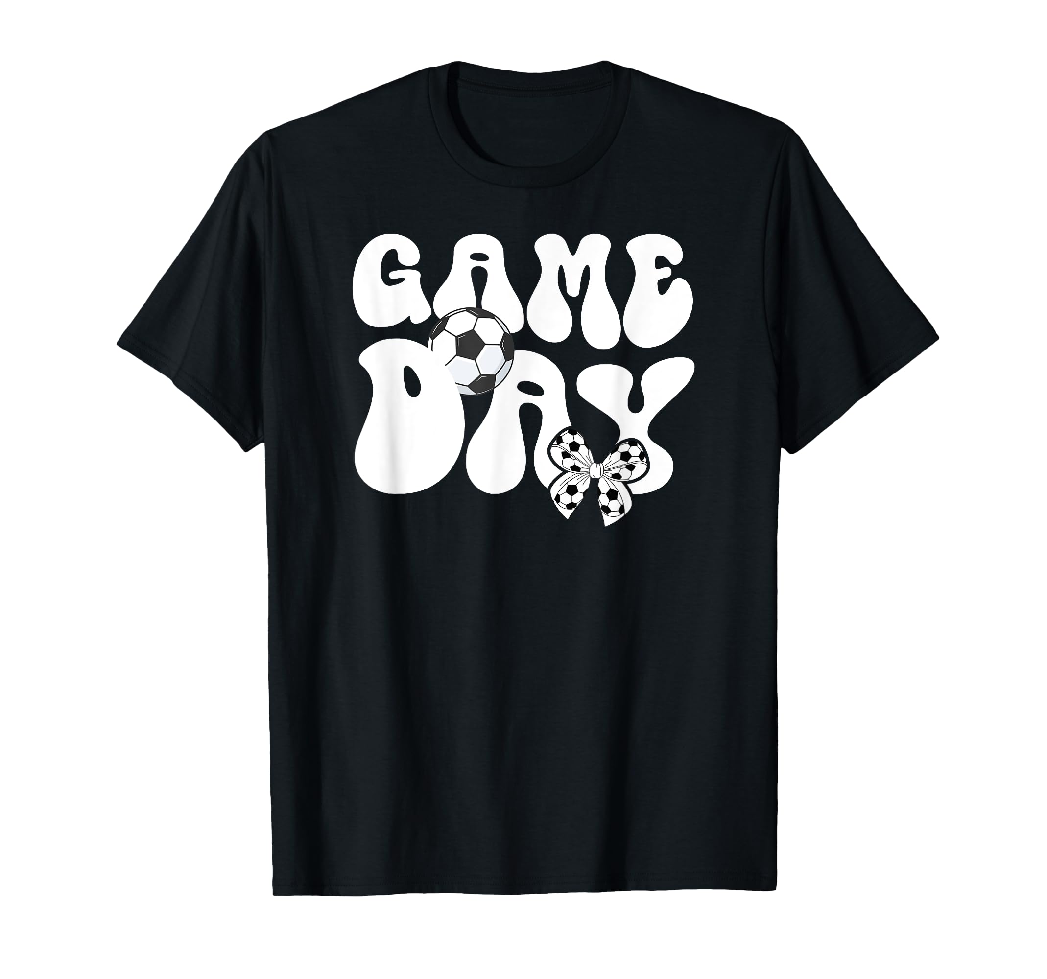 Groovy Soccer Game Day Bow Game Day T-Shirt - Minimalist Print Men Women - T-Shirt, Sweatshirt, Hoodie
