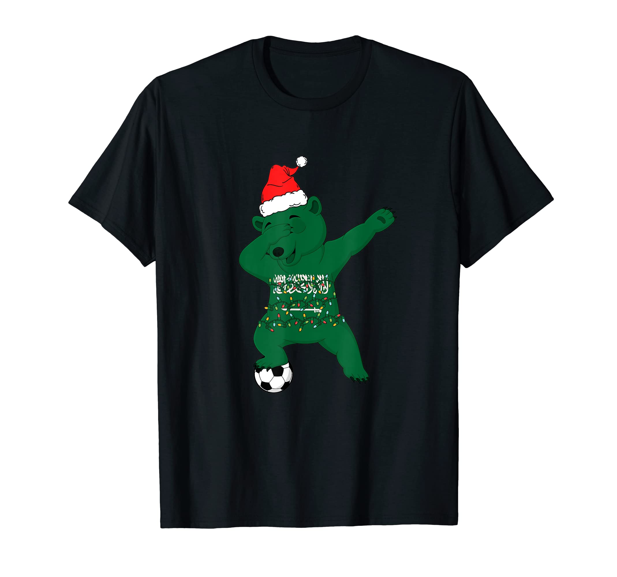 Soccer Dabbing Polar Bear Hat Lights T-Shirt - Minimalist Print for Adults - T-Shirt, Sweatshirt, Hoodie