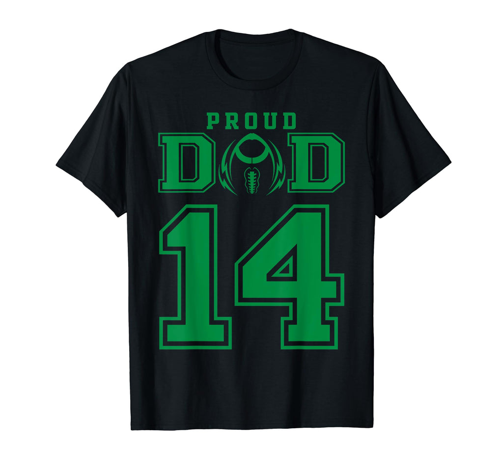 Custom Proud Football Dad Number 14 T-Shirt - Aesthetic Graphic Men Women - T-Shirt, Sweatshirt, Hoodie