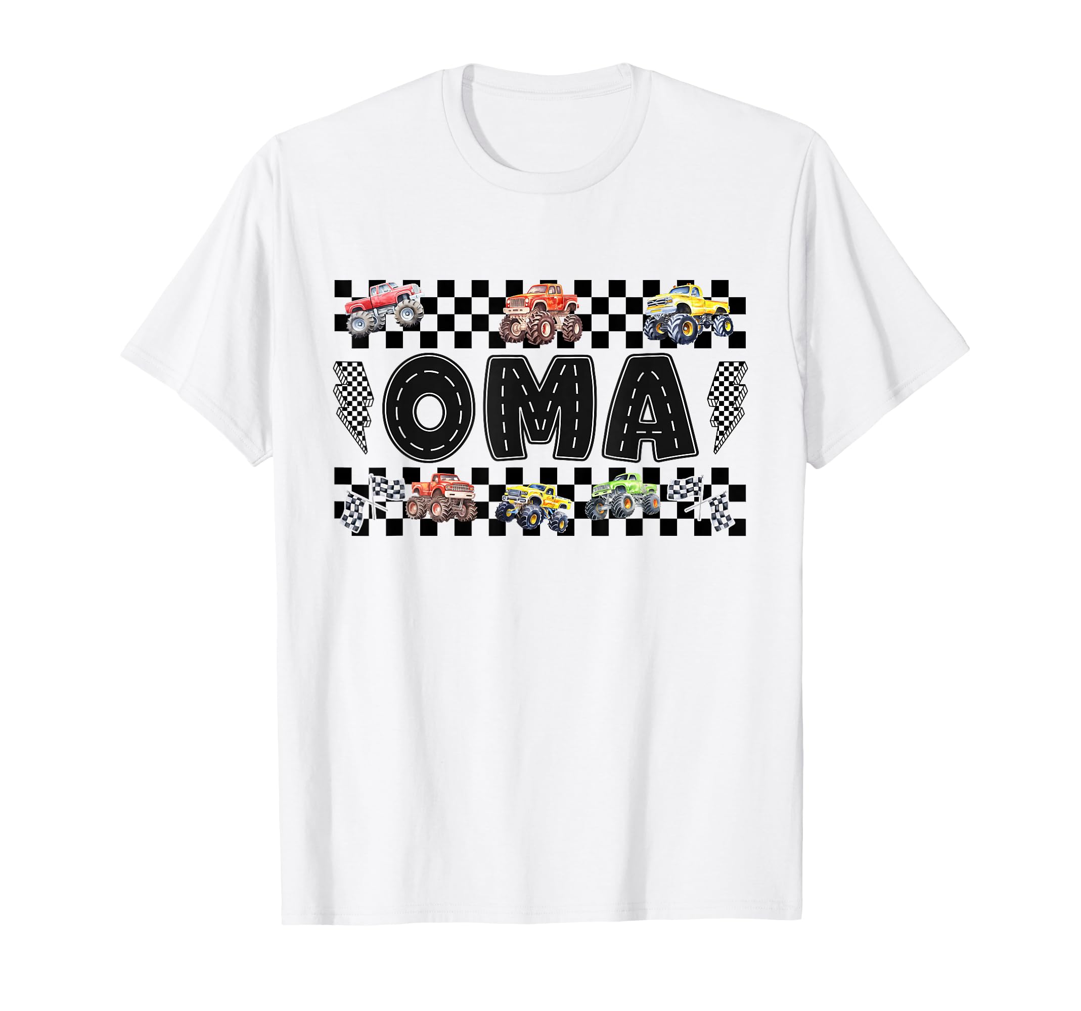 Oma Monster Truck Family Crew Birthday T-Shirt - Graphic Print Unisex - T-Shirt, Sweatshirt, Hoodie