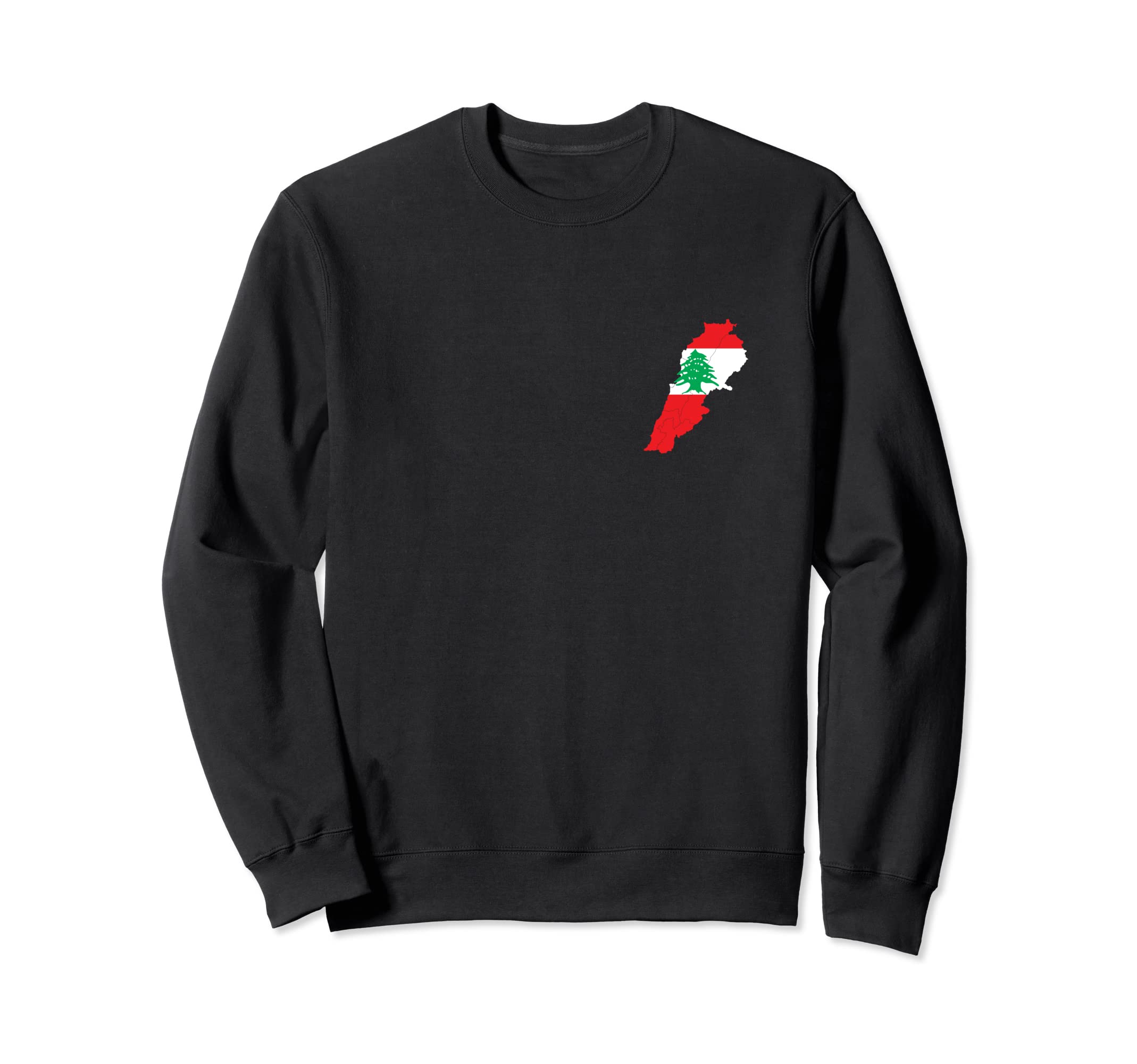 Lebanese Map And Flag Chest Logo Sweatshirt - Unique Graphic for Adults - T-Shirt, Sweatshirt, Hoodie