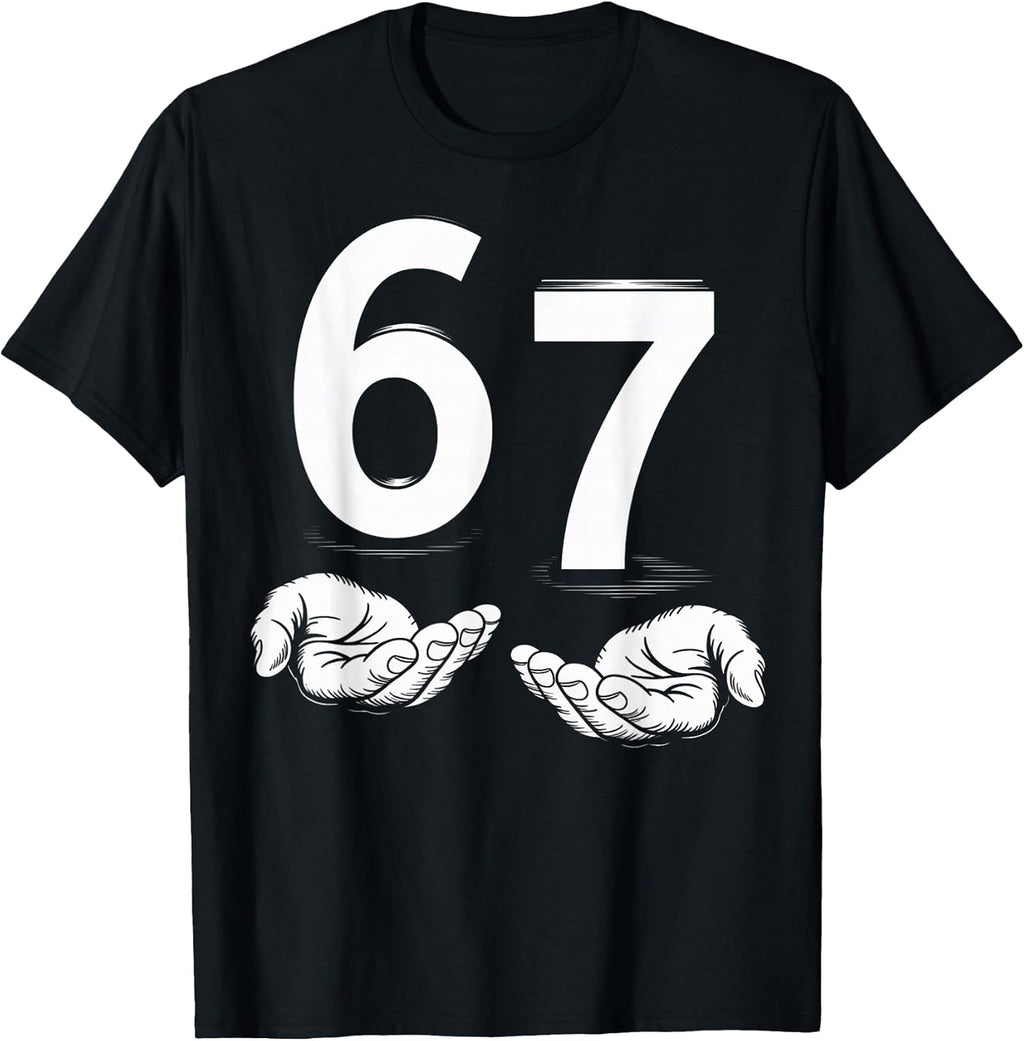 Funny Six Seven 6 7 Meme Gen Alpha Slang Hands - Adult & Kids T-Shirts, Sweatshirts & Hoodies apparel design preview 1