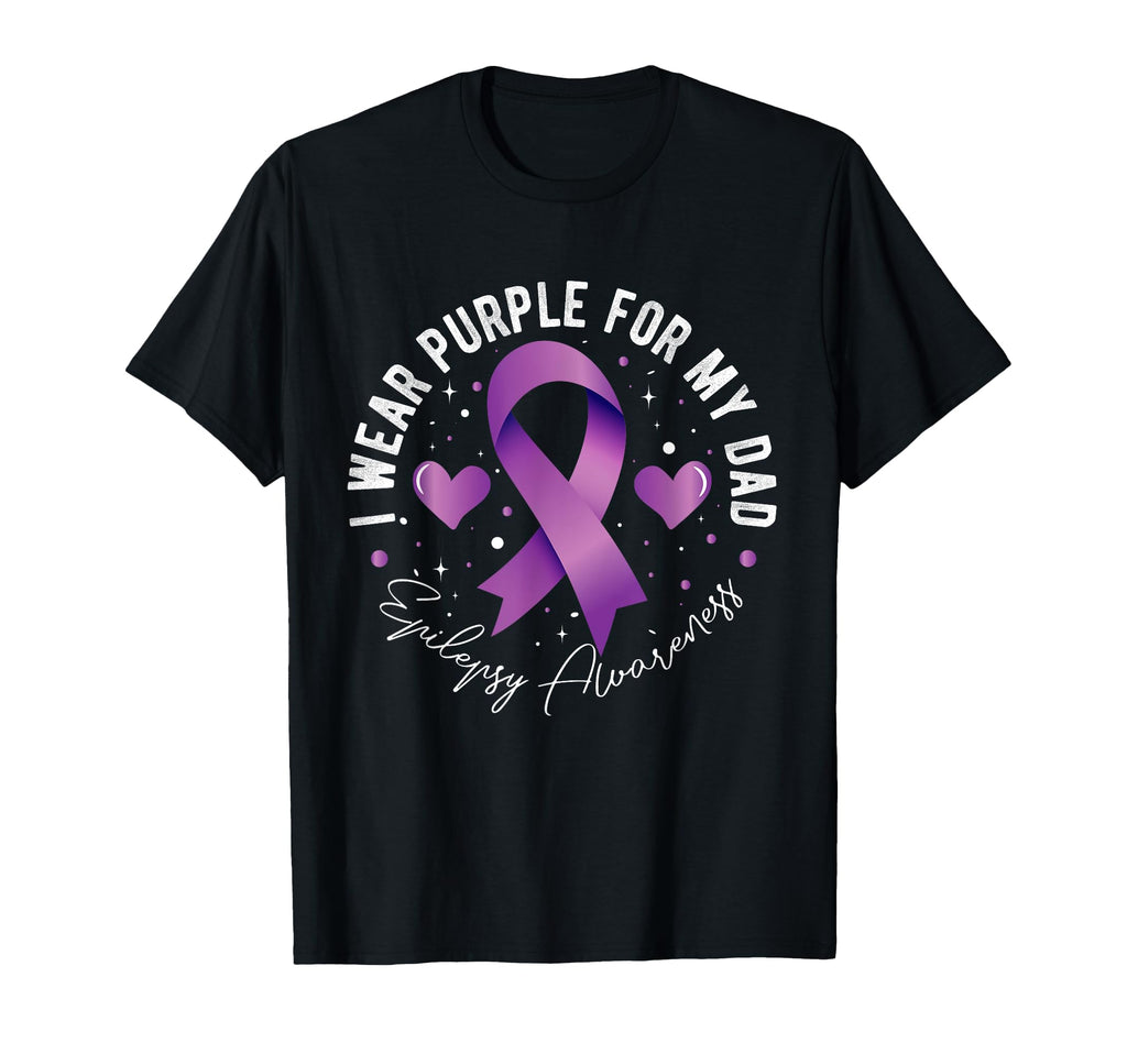 I Wear Purple My Dad Epilepsy T-Shirt - Custom Art Print Men Women - T-Shirt, Sweatshirt, Hoodie