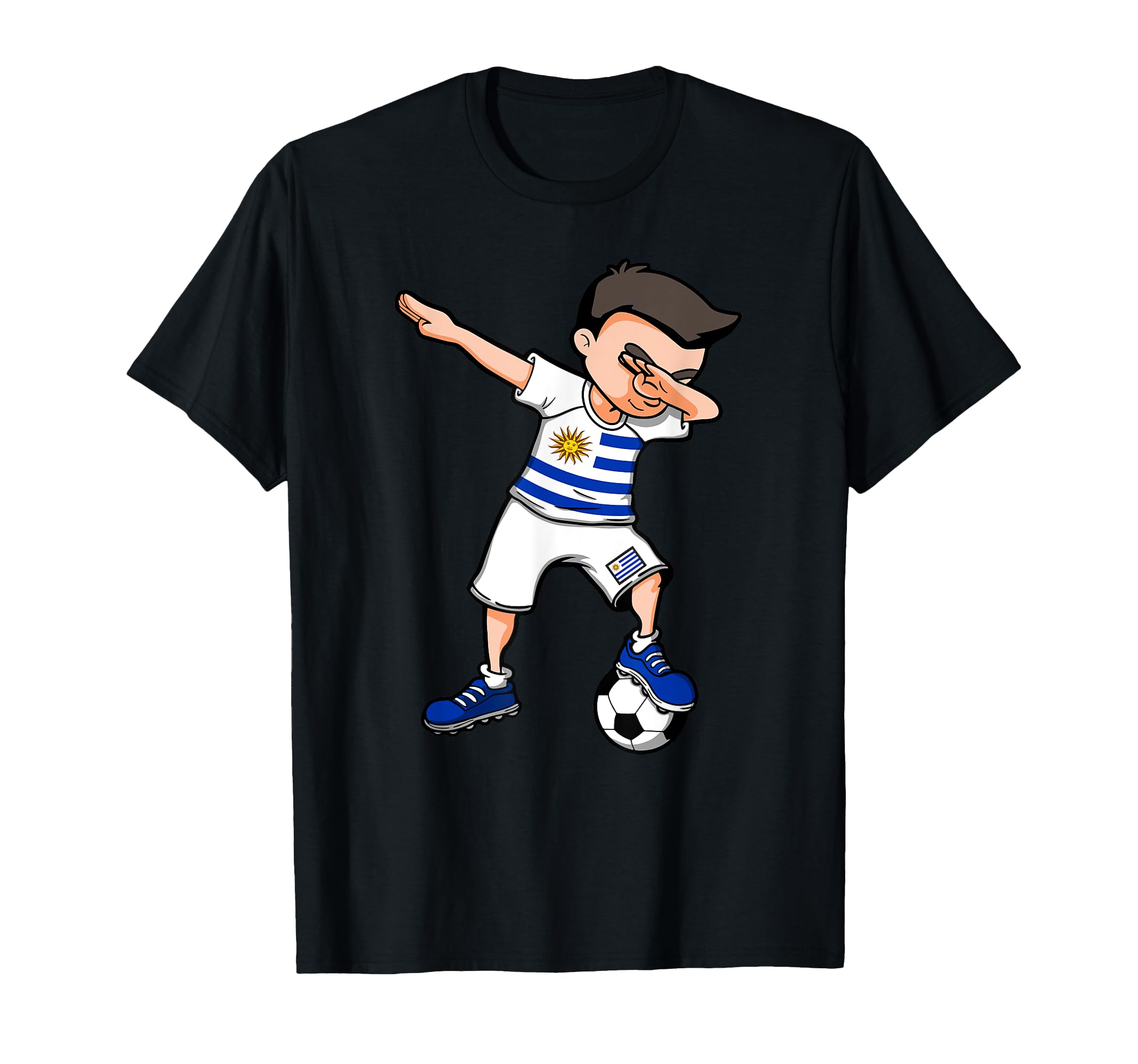 Dabbing Soccer Uruguay Jersey T-Shirt - Minimalist Print Men Women - T-Shirt, Sweatshirt, Hoodie