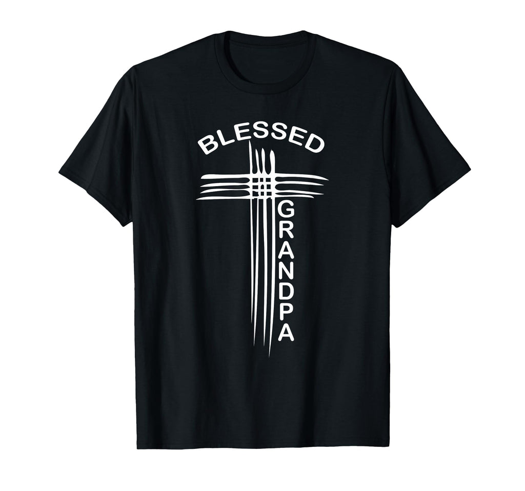 Blessed Grandpa Christian Cross T-Shirt - Casual Everyday Wear for Adults - T-Shirt, Sweatshirt, Hoodie