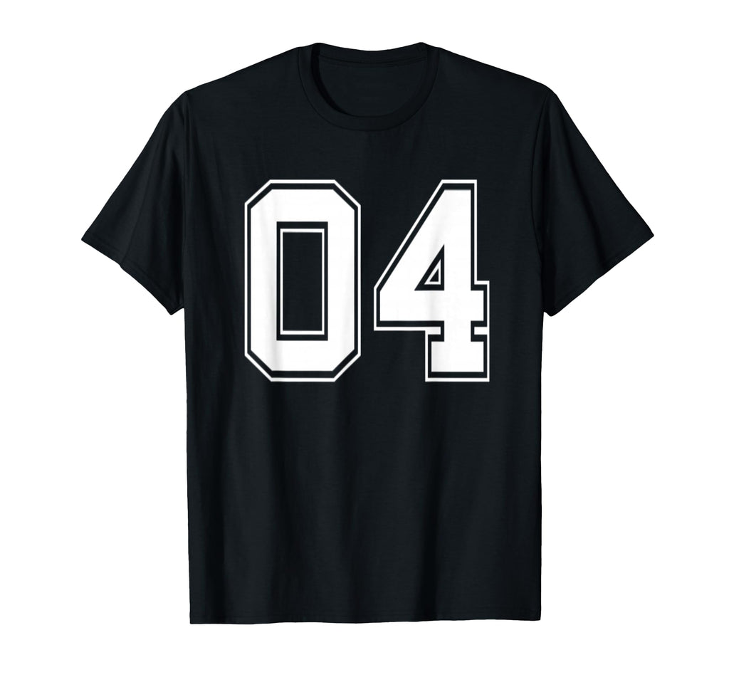 Number 04 Baseball Football Soccer T-Shirt - Fun Novelty Design Unisex - T-Shirt, Sweatshirt, Hoodie