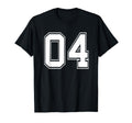 Number 04 Baseball Football Soccer T-Shirt - Fun Novelty Design Unisex - T-Shirt, Sweatshirt, Hoodie