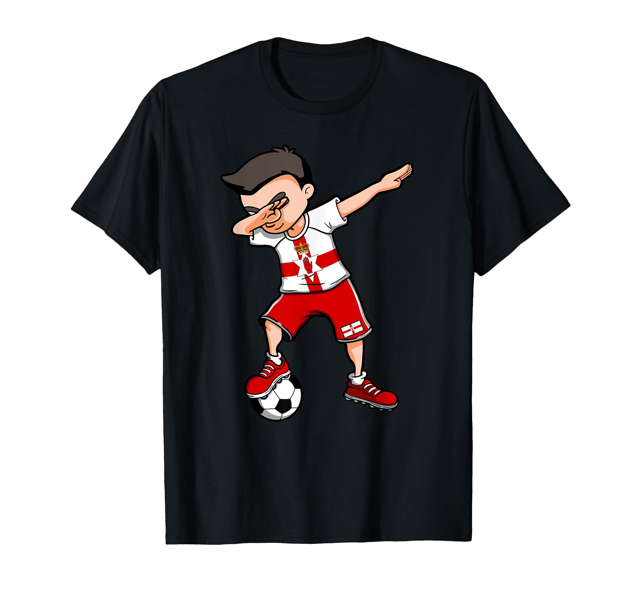 Dabbing Soccer Northern Ireland Football T-Shirt - Graphic Print Men Women - T-Shirt, Sweatshirt, Hoodie