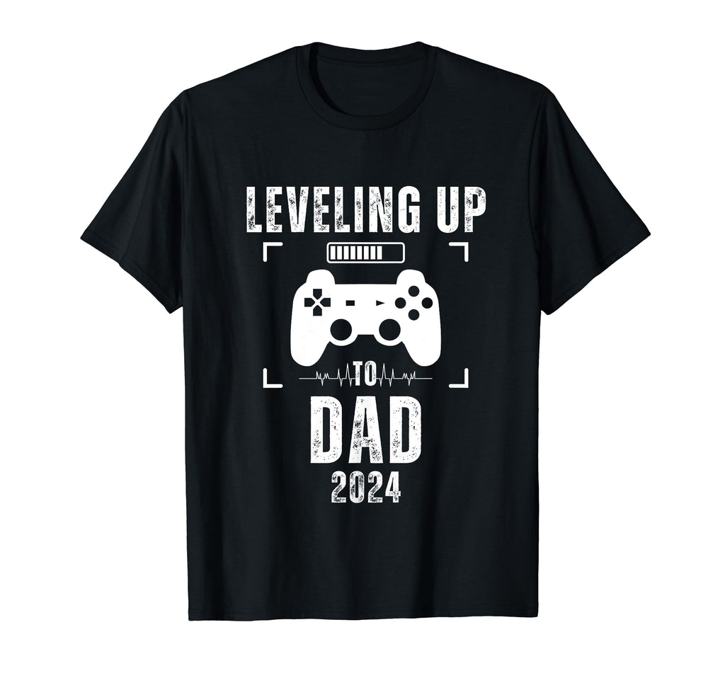 Leveling Up To Dad 2024 Pregnancy T-Shirt - Unique Graphic Men Women - T-Shirt, Sweatshirt, Hoodie
