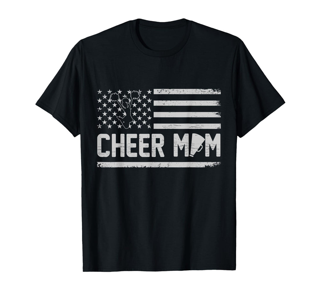 Cheer Mom American Flag Usa T-Shirt - Trendy Graphic for Adults - T-Shirt, Sweatshirt, Hoodie