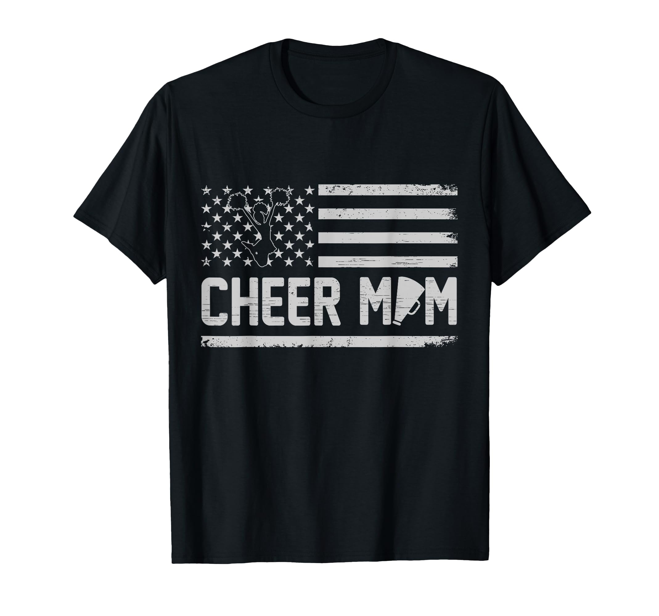 Cheer Mom American Flag Usa T-Shirt - Trendy Graphic for Adults - T-Shirt, Sweatshirt, Hoodie