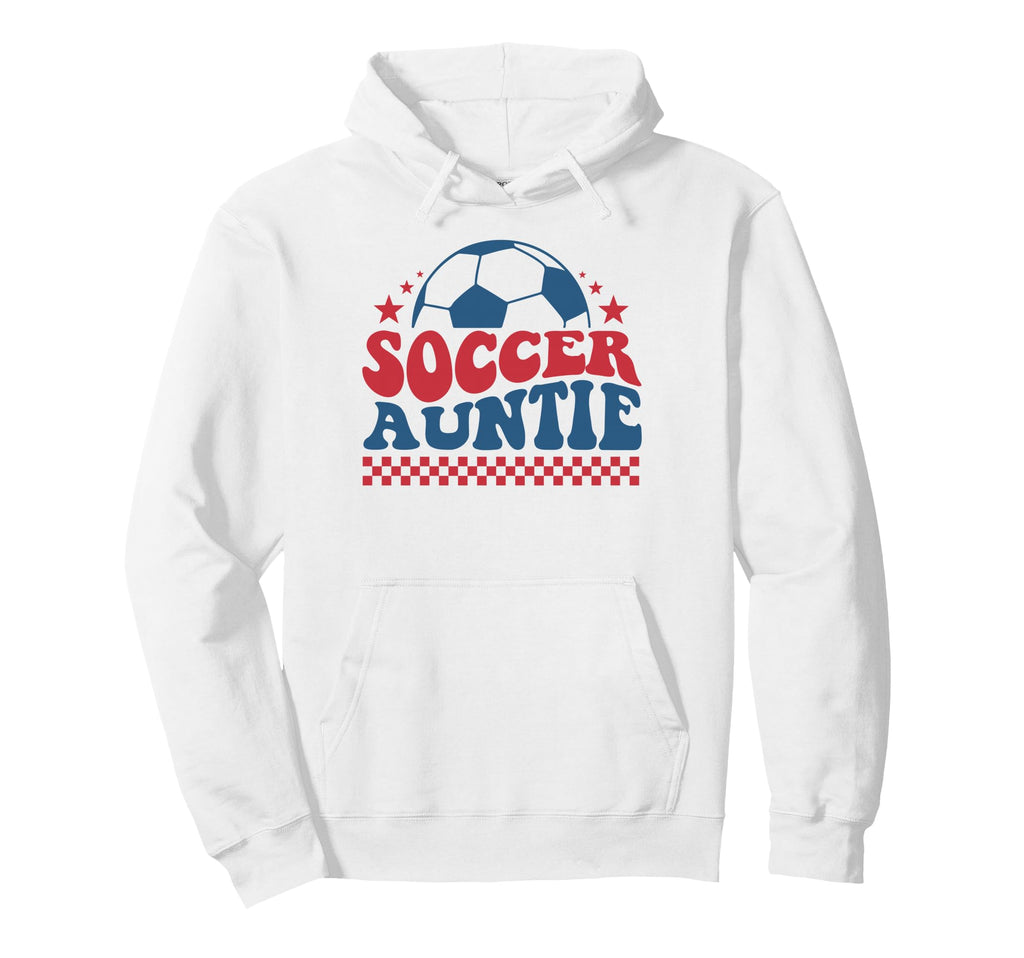 Soccer Auntie Soccer Aunt Fan Support Hoodie - Minimalist Print Men Women - T-Shirt, Sweatshirt, Hoodie