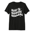 Busy Raising Ballers Volleyball Soccer Mom T-Shirt - Unique Graphic Unisex - T-Shirt, Sweatshirt, Hoodie