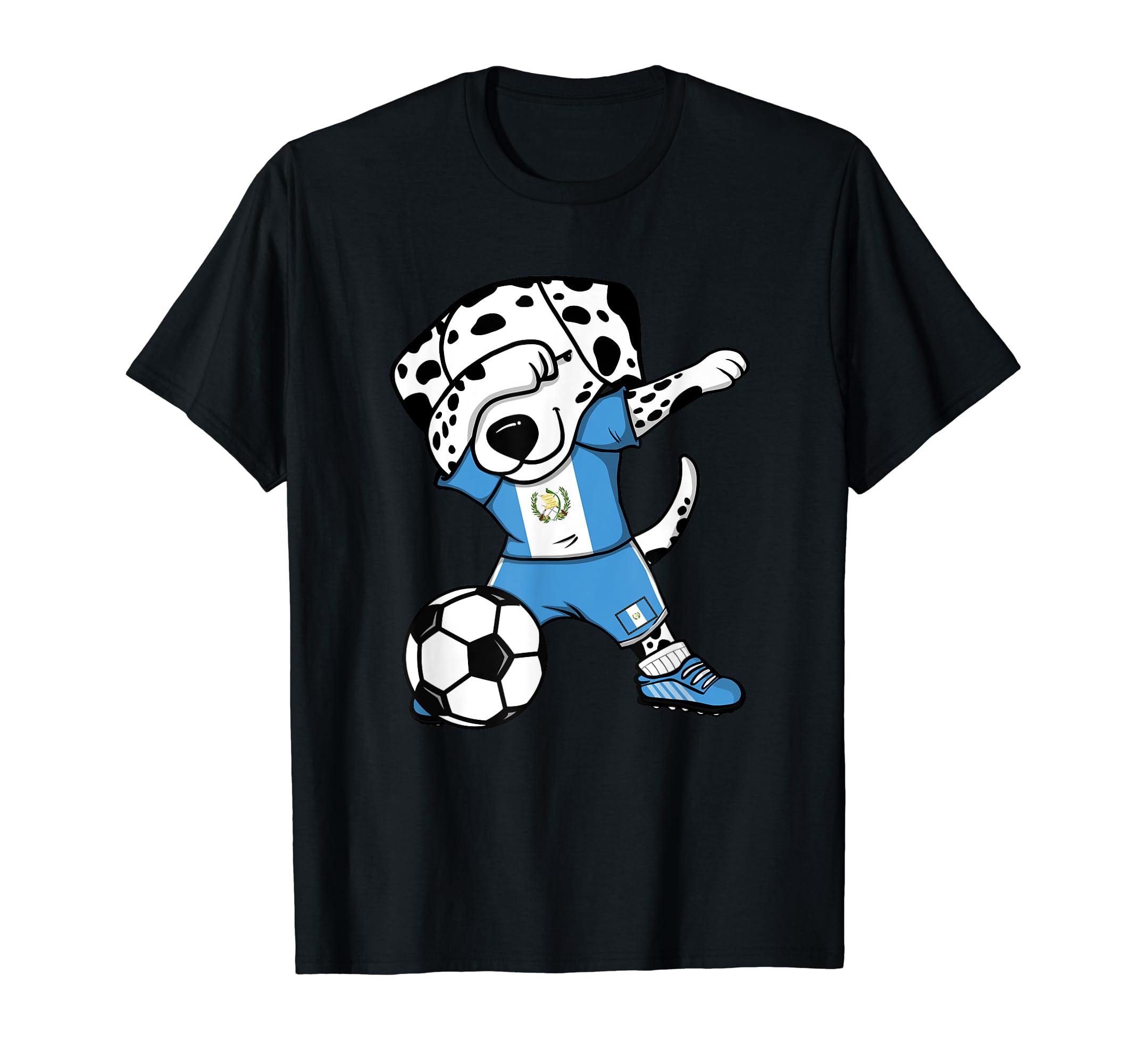 Dabbing Dalmatian Guatemala Soccer Fans T-Shirt - Custom Art Print Unisex - T-Shirt, Sweatshirt, Hoodie