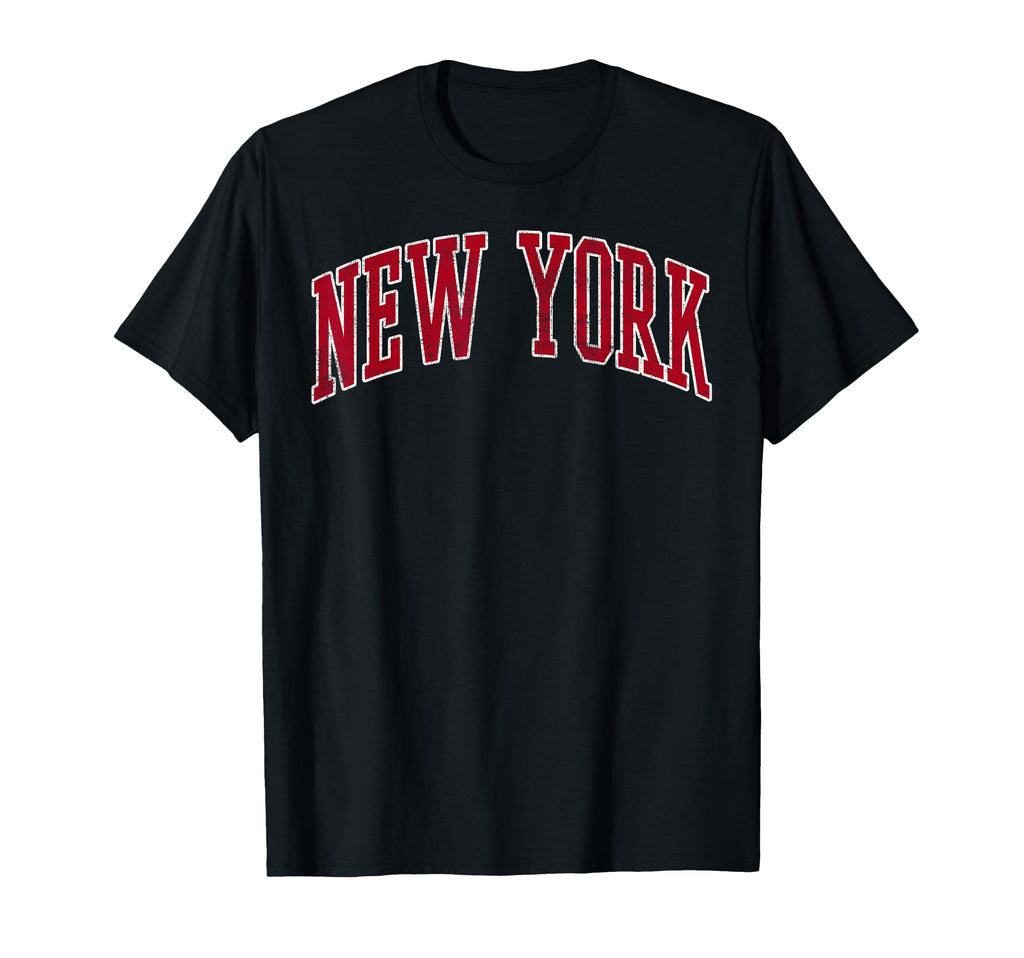 New York Preppy Varsity Sports Red Text T-Shirt - Novelty Apparel Men Women - T-Shirt, Sweatshirt, Hoodie