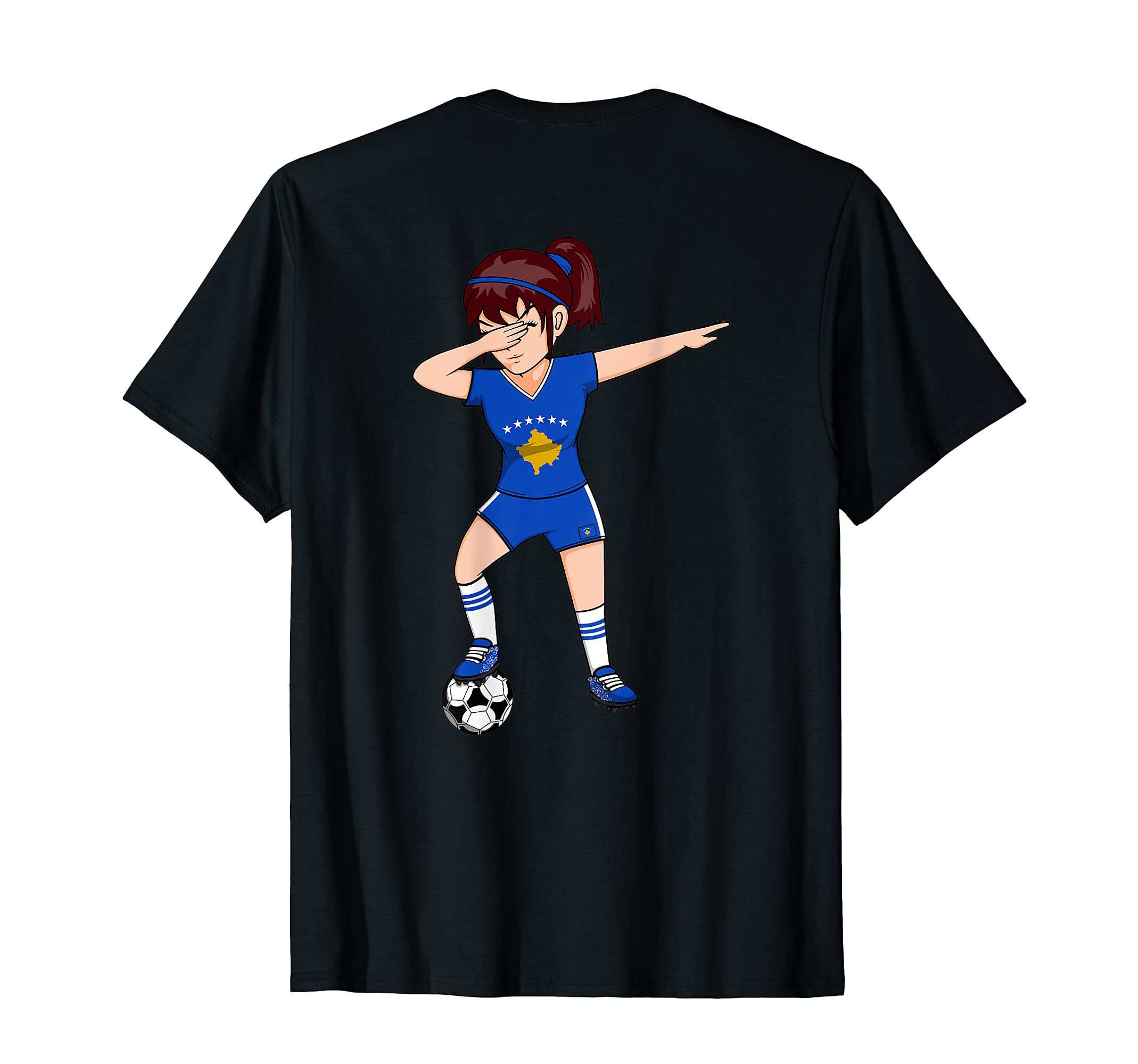 Dabbing Soccer Kosovo Jersey Kosovar T-Shirt - Custom Art Print for Adults - T-Shirt, Sweatshirt, Hoodie