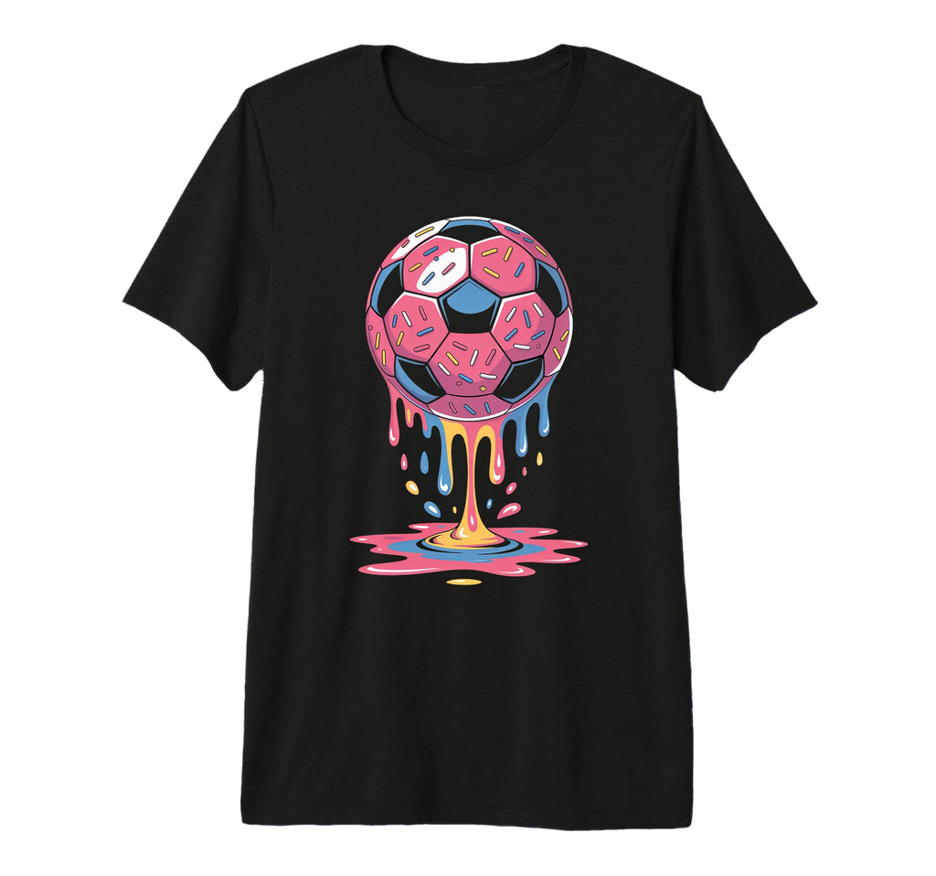 Soccer Ball Drip Ice Cream Drip Game T-Shirt - Custom Art Print for Adults - T-Shirt, Sweatshirt, Hoodie