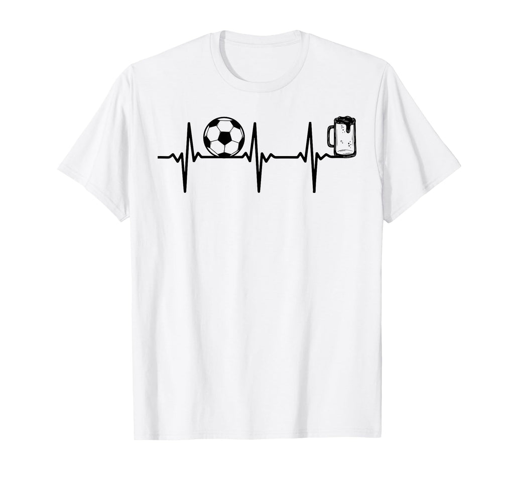 Soccer Heartbeat Beer Soccer Player T-Shirt - Minimalist Print Unisex - T-Shirt, Sweatshirt, Hoodie