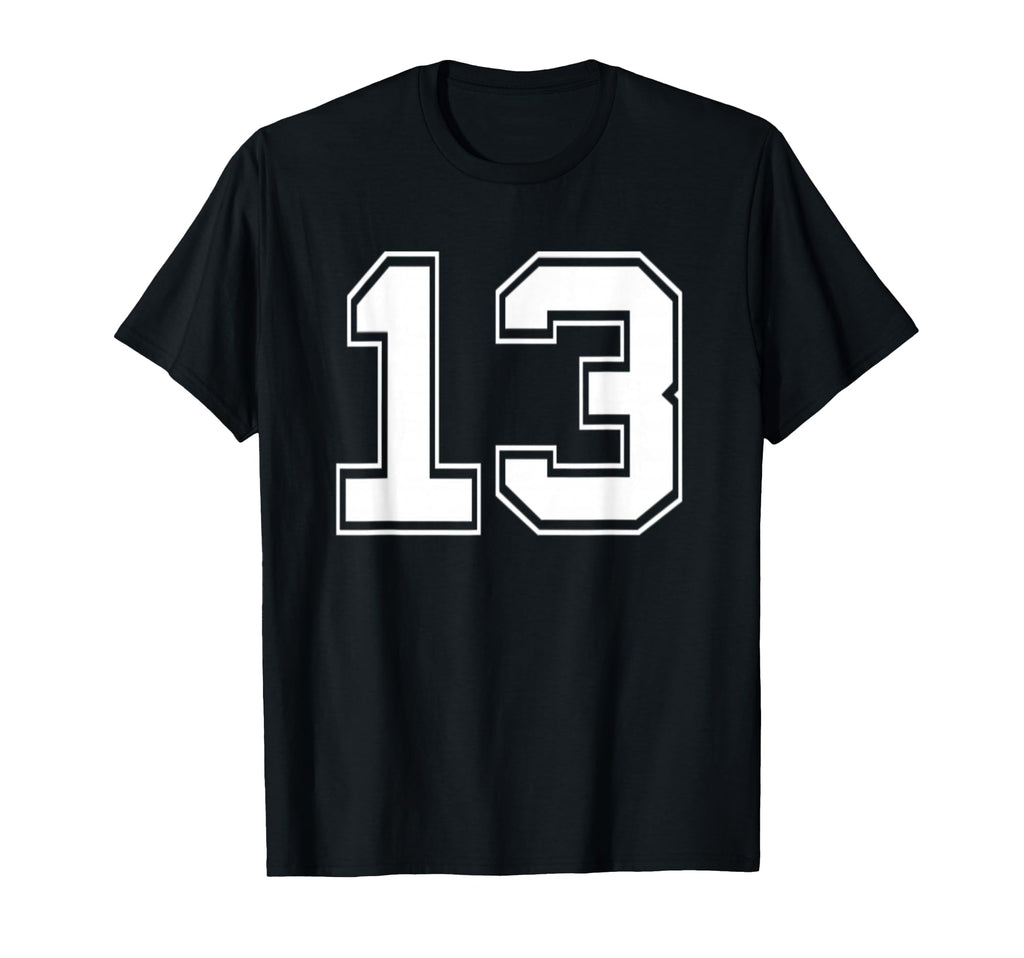 Number 13 Baseball Football Soccer T-Shirt - Graphic Print for Adults - T-Shirt, Sweatshirt, Hoodie
