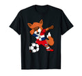 Dabbing Fox Dominican Republic Soccer Fans T-Shirt - Unique Graphic Unisex - T-Shirt, Sweatshirt, Hoodie