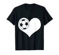 White Heart And Soccer Ball Lover T-Shirt - Aesthetic Graphic Men Women - T-Shirt, Sweatshirt, Hoodie