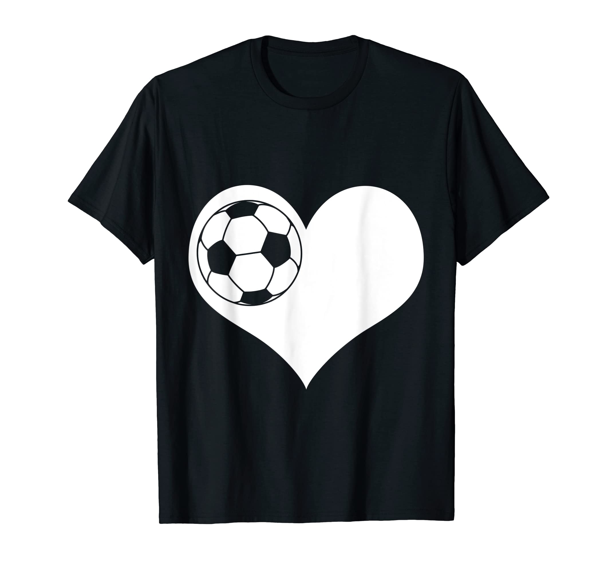 White Heart And Soccer Ball Lover T-Shirt - Aesthetic Graphic Men Women - T-Shirt, Sweatshirt, Hoodie