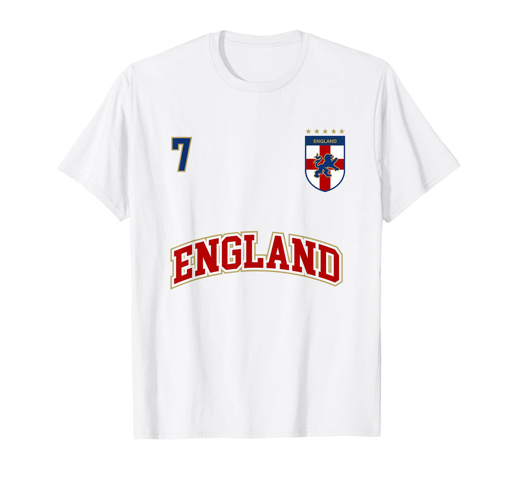 England Football Team Number 7 Back T-Shirt - Minimalist Print for Adults - T-Shirt, Sweatshirt, Hoodie