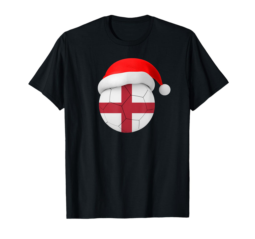 England Soccer Santa Hat English Flag T-Shirt - Graphic Print Men Women - T-Shirt, Sweatshirt, Hoodie