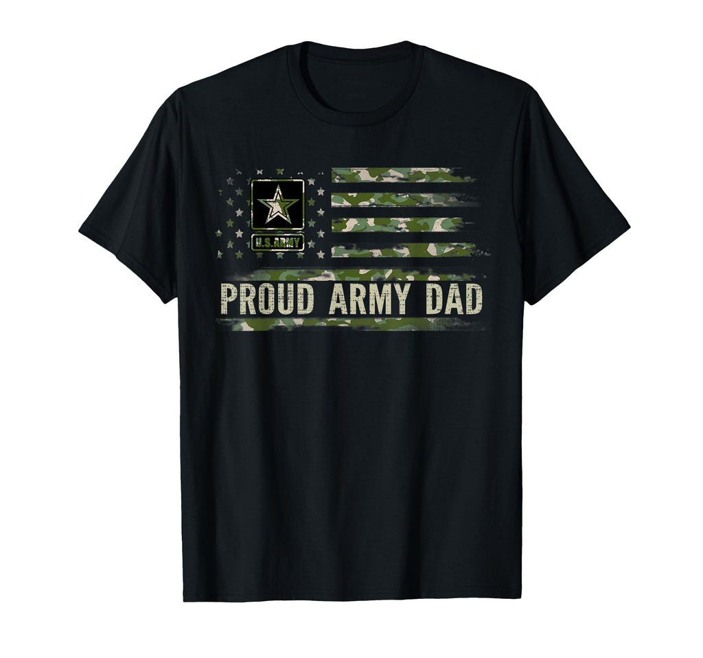 Proud Army Dad Camo American Flag T-Shirt - Trendy Graphic Men Women - T-Shirt, Sweatshirt, Hoodie