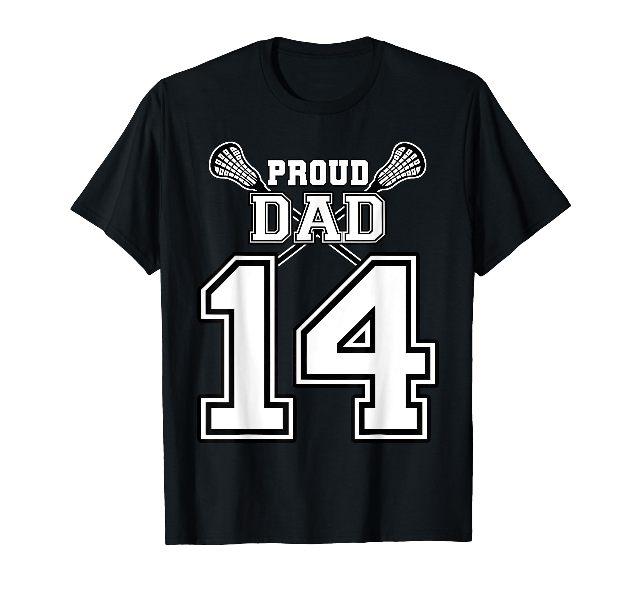 Custom Proud Lacrosse Dad Number T-Shirt - Fun Novelty Design for Adults - T-Shirt, Sweatshirt, Hoodie