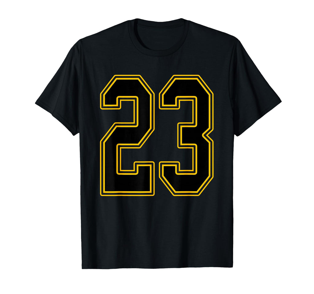 Black And Gold Number 23 Jersey Player T-Shirt - Trendy Graphic Unisex - T-Shirt, Sweatshirt, Hoodie