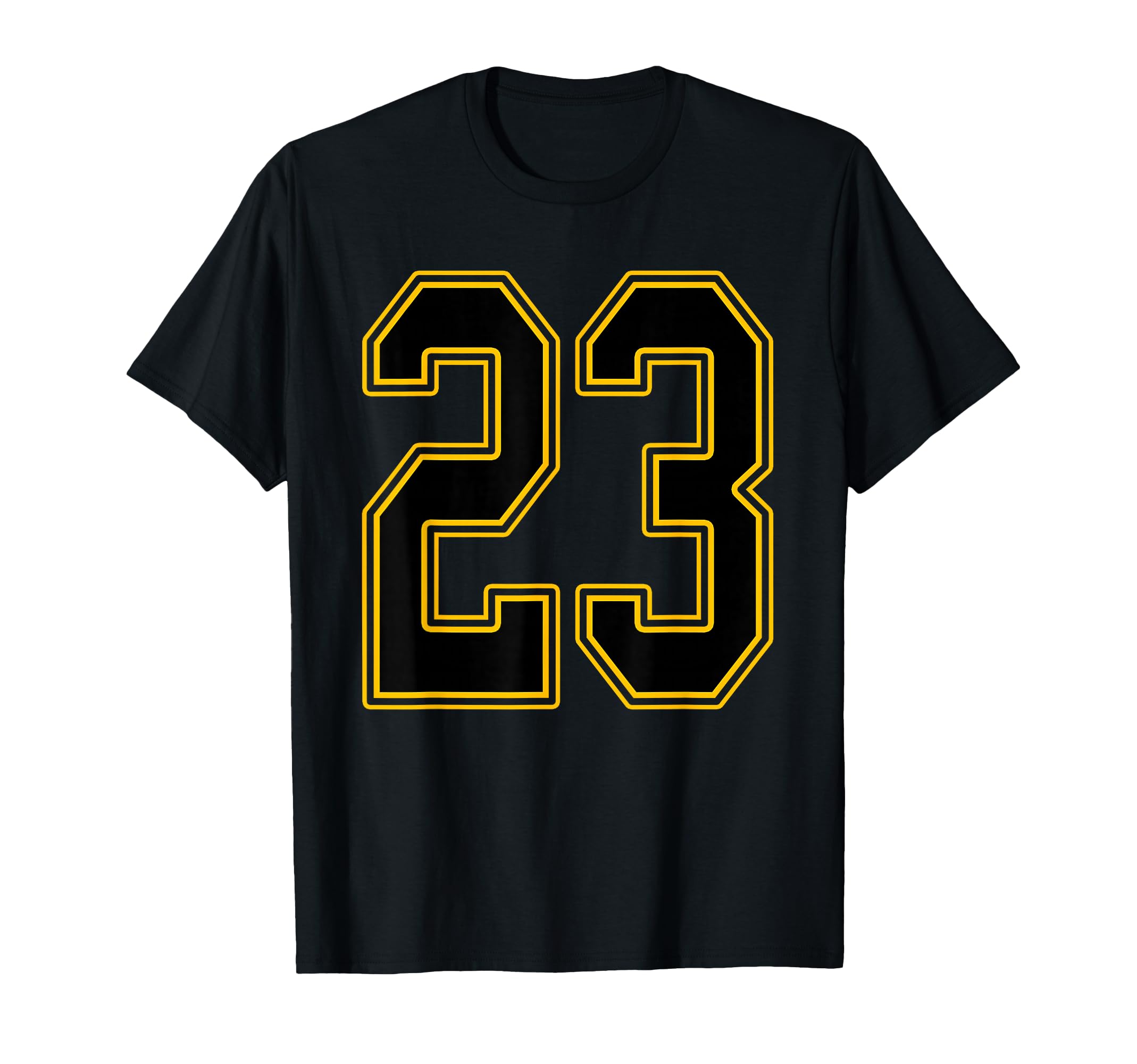 Black And Gold Number 23 Jersey Player T-Shirt - Trendy Graphic Unisex - T-Shirt, Sweatshirt, Hoodie