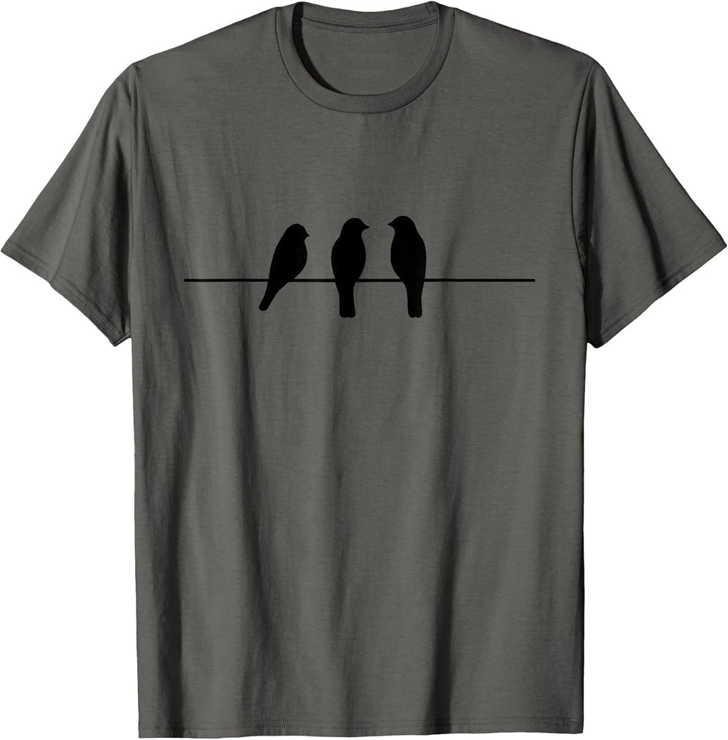 Three Birds on a Wire Minimalist Silhouette Gift Idea - Adult & Kids T-Shirts, Sweatshirts & Hoodies apparel design preview 1