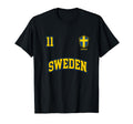 Sweden Soccer No 11 Back Sports Team T-Shirt - Streetwear Style for Adults - T-Shirt, Sweatshirt, Hoodie