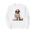 Santa Saint Bernard Lights Saint Sweatshirt - Streetwear Style Unisex - T-Shirt, Sweatshirt, Hoodie