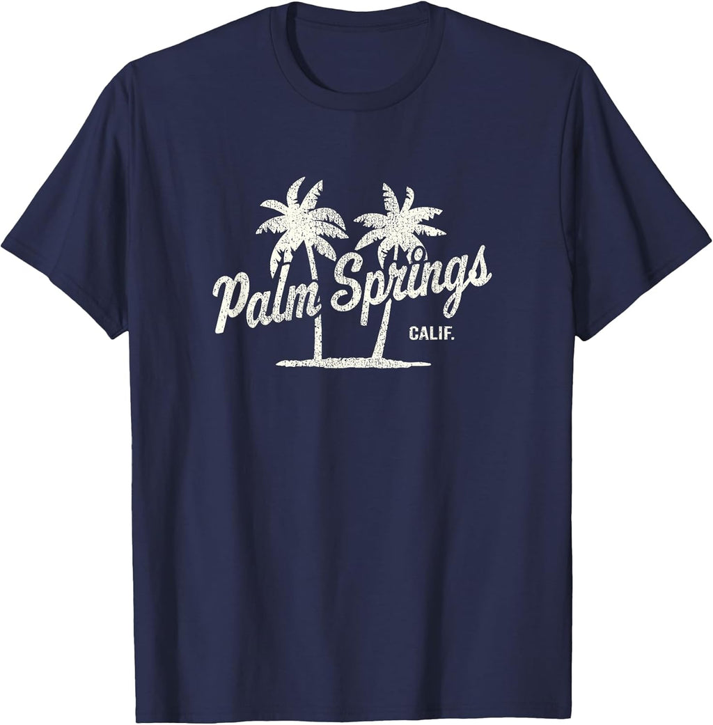 Palm Springs California Vintage 70s Trees Graphic - Adult & Kids T-Shirts, Sweatshirts & Hoodies apparel design preview 1
