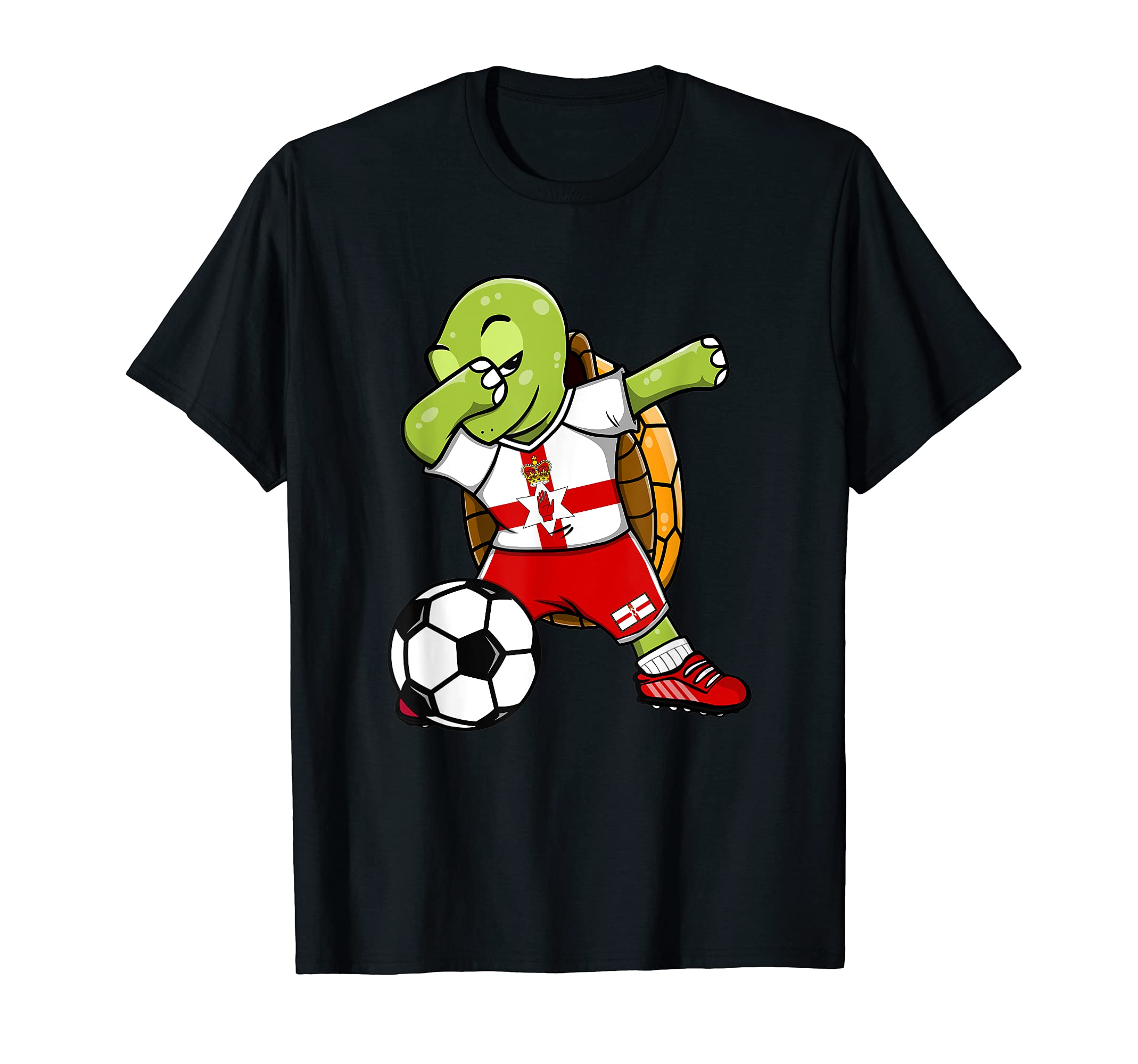 Dabbing Turtle Northern Ireland T-Shirt - Novelty Apparel for Adults - T-Shirt, Sweatshirt, Hoodie