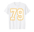 Number 79 Red Yellow White Football T-Shirt - Streetwear Style Unisex - T-Shirt, Sweatshirt, Hoodie